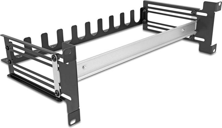 Actual product image Delock 19" Schutzschalterleiste mit Abdeckung, Kabelzugentla