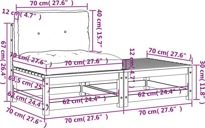 Produktbild vidaXL Gartensofa