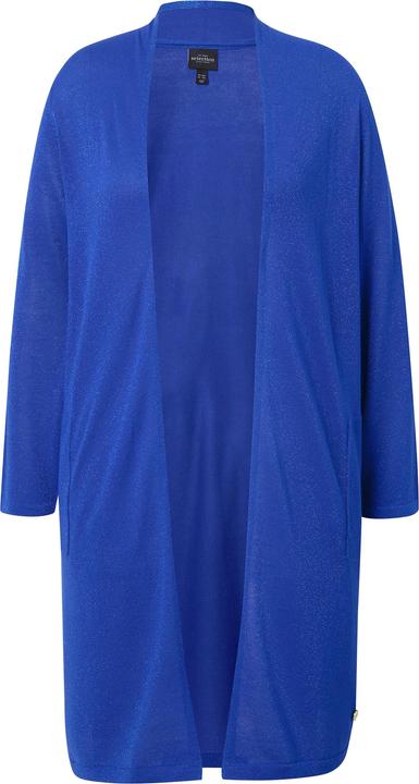 Produktbild Ulla Popken Long-Strickjacke, offene Form, V-Ausschnitt, Stehkragen (58)