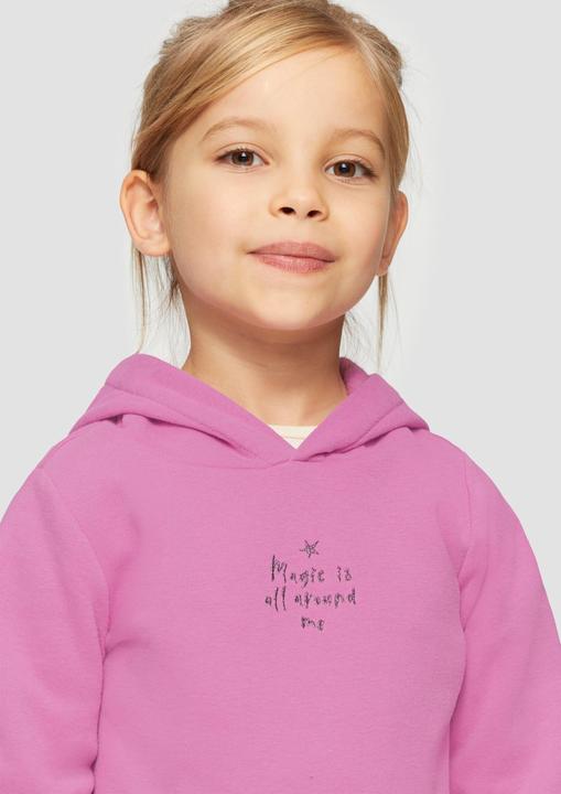 Produktbild S.Oliver Sweatshirt Wärmender Hoodie mit Glitzer-Stickerei auf Front und Rücken (104, 110)
