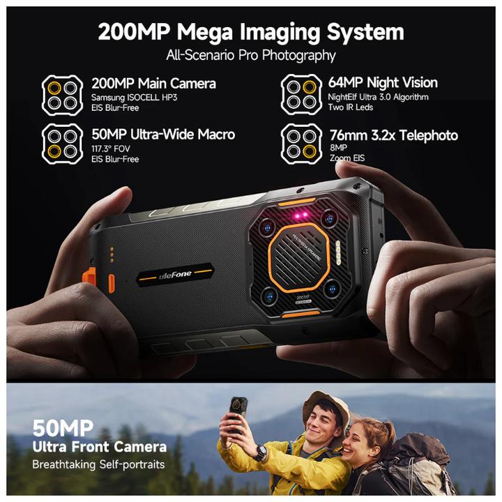 Actual product image Ulefone Armor 26 Ultra Walkie-Talkie (512 GB, Black, Orange, 6.78", Dual SIM, 5G)
