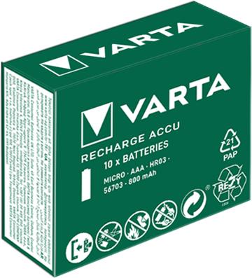 Actual product image Varta Recharge Accu Power (10 pcs., AAA, 800 mAh)