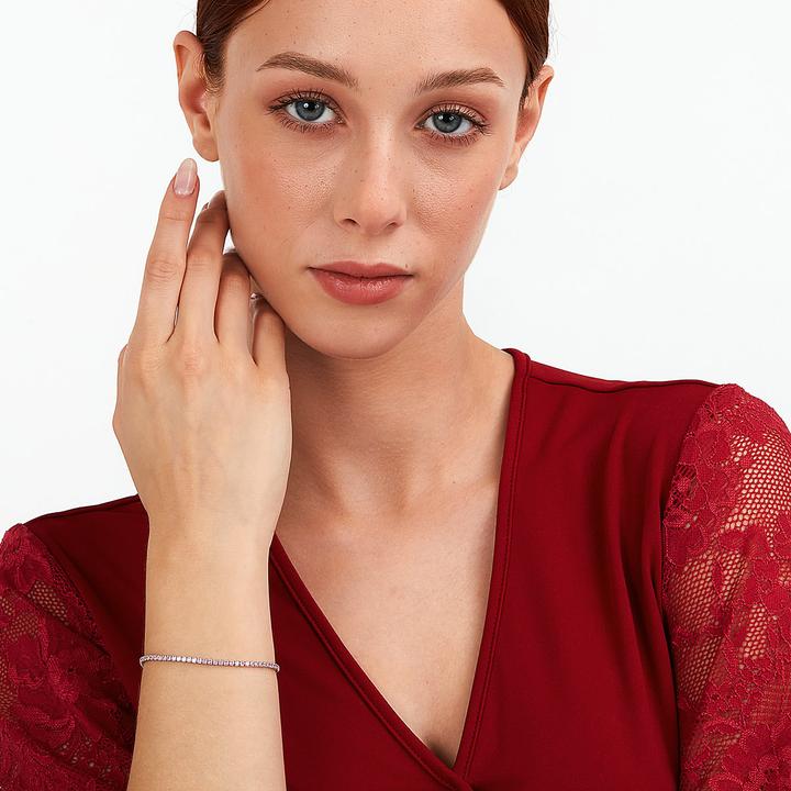 Immagine prodotto La Petite Story Bracciale tennis in argento con zirconi rosa Argento LPS05AWV32 (16 cm, Argento 925)