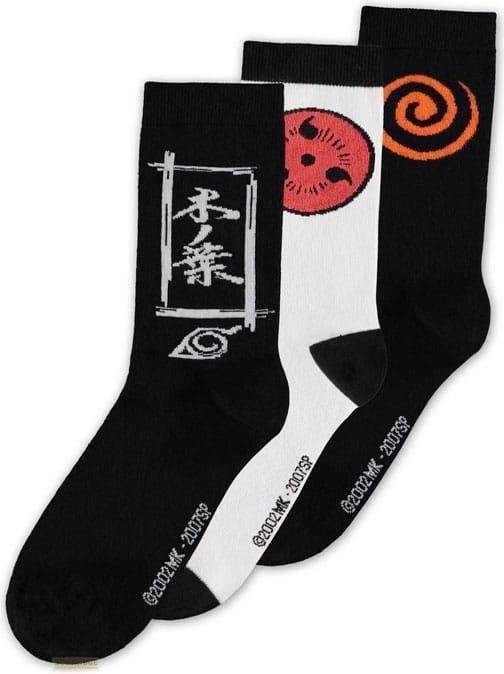 Image du produit Difuzed NARUTO Shippuden - Symbol - Pack de 3 Paires de Chaussettes (T43-46) (Lot de 3, 43 - 46)