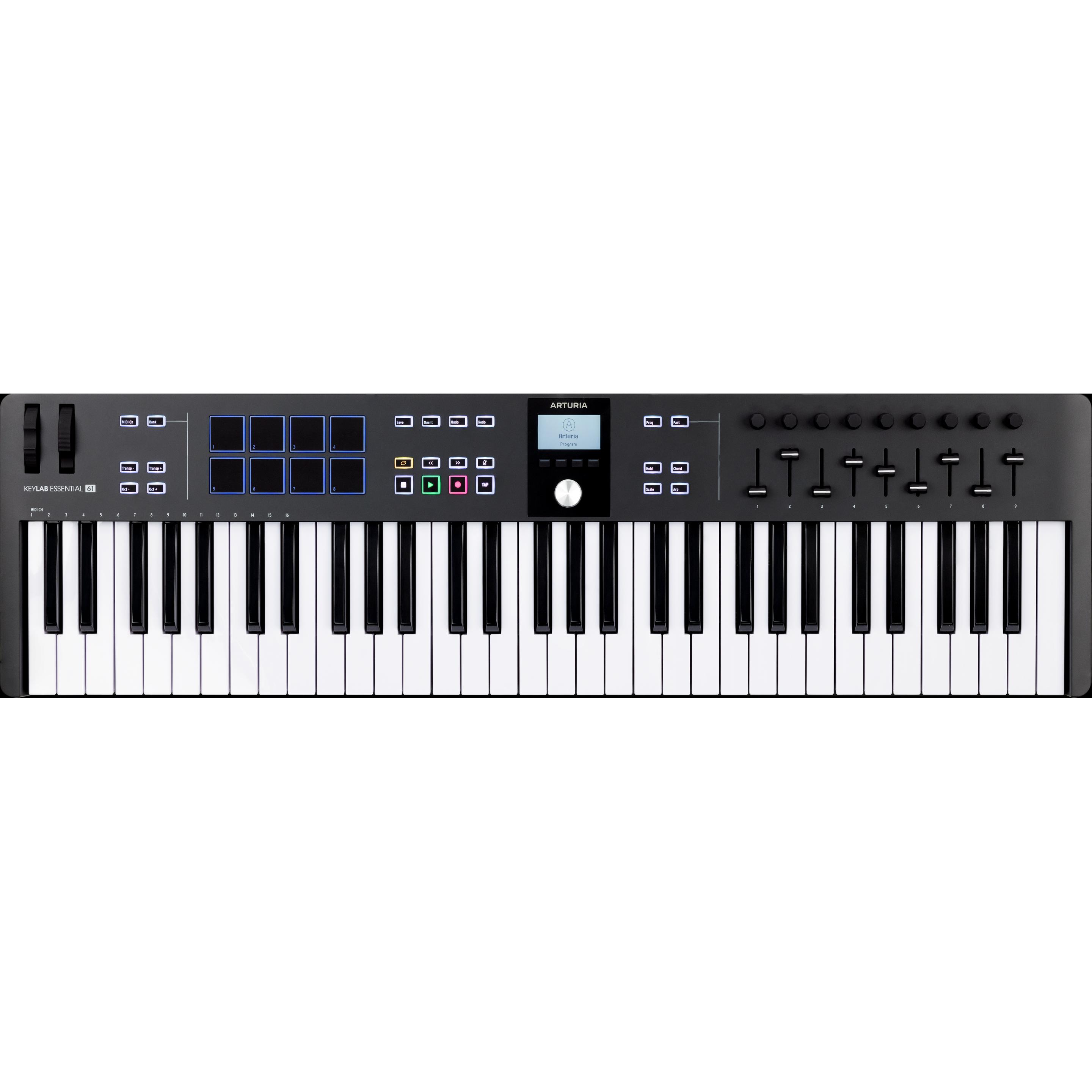 Arturia KeyLab Essential 61 mk3 (Keyboard), MIDI Controller, Schwarz