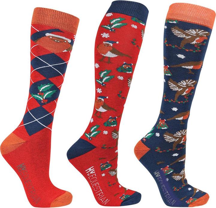 Produktbild Hy Fashion Ruby The Robin Socken weihnachtliches Design(3erPack) (3er Pack, 34 - 37)