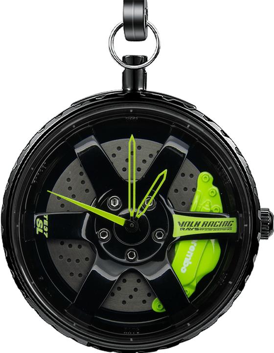 21cars TE37 - Grün - Taschenuhr - Spin (Taschenuhr, 43 mm)