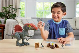 Actual product image Jurassic Park JURASSIC WORLD CRUSHIVORES Spinosaurus Cage Crasher
