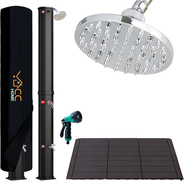 Actual product image CCLife Solardusche mit Handbrause und Kunststoffboden