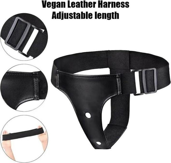 Produktbild vscnovelty Black Magic Doppel-Umschnallgurt Mit Vibration 17'8 cm Schwarz