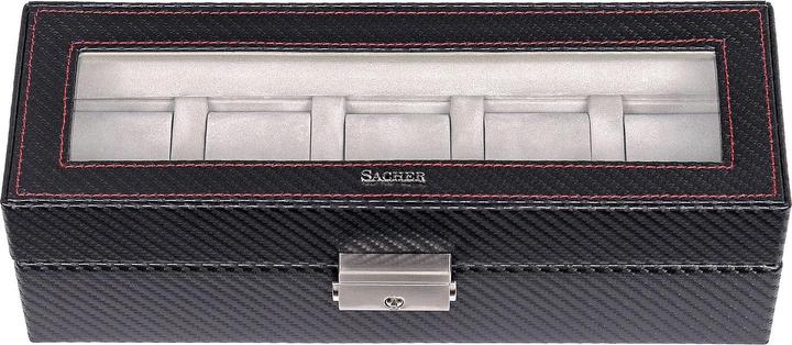Produktbild Sacher 1115.380421 - Uhrenetui für 5 Uhren carvon schwarz (Leder)