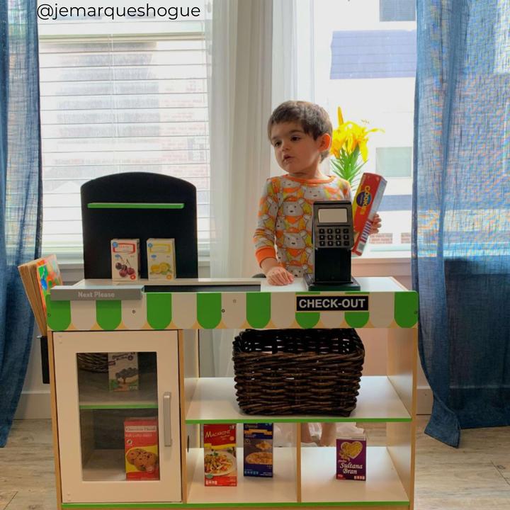 Produktbild Teamson Kids Spielkasse Austin fr Kinder Interaktive Kasse mit 26 Zubehrteilen aus Holz Grn/Wei