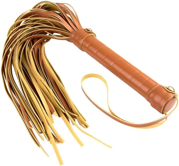 Dreamtoys blaze elite flogger cognac vegan leather