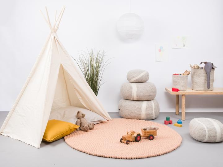 Produktbild Myfelt Merle Filzkugelteppich rund (120 x 120 cm)