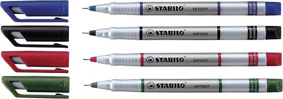 Actual product image STABILO SENSOR F Finliner with spring-loaded sharpener (Multicoloured, 4 x)