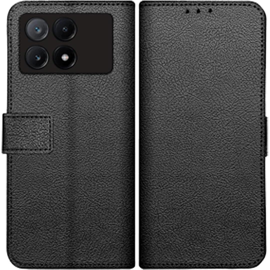 Just in Case Copertina a libro in pelle di Pu Nero Poco X6 Pro (Xiaomi Poco X6 Pro), Cover smartphone, Nero