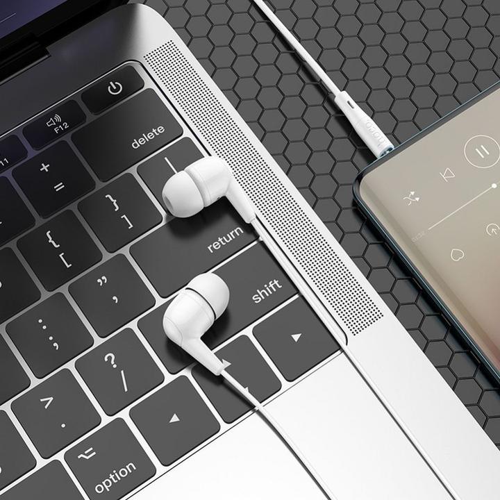 Image du produit Hoco Wired headphones wire earphones Jack 3,5 mm with microphone M97 white (Filaire)