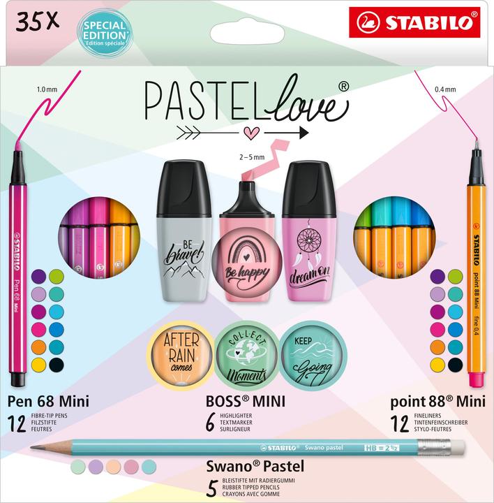 Produktbild STABILO Mini World Pastellove (Assortiert, 35 x)