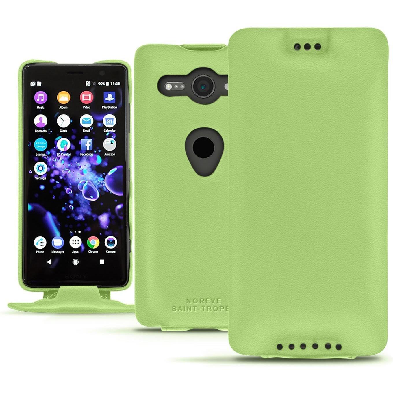 Thumbnail - Noreve Lederschutzhülle vertikal (Sony Xperia XZ2 Compact), Smartphone Hülle, Grün