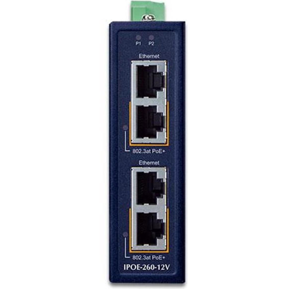 Thumbnail - Planet Industrial 2-port 10/100/1000T (4 Ports), Netzwerk Switch, Blau