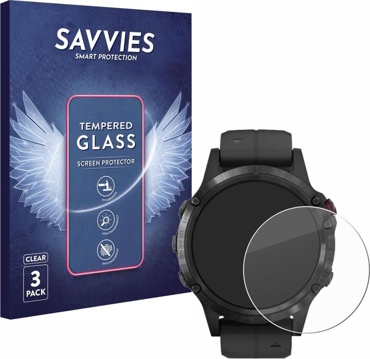 Produktbild Savvies Panzerglas Hartglas Displayschutz (Fenix 5 Plus (47mm))