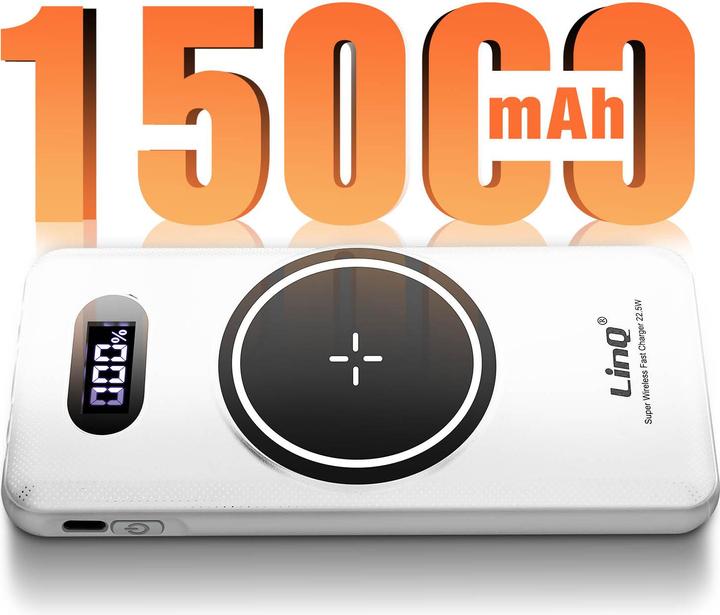Actual product image LinQ 15,000mAh Powerbank Wireless Charging + USB / USB-C + Multi-Cable (15000 mAh)