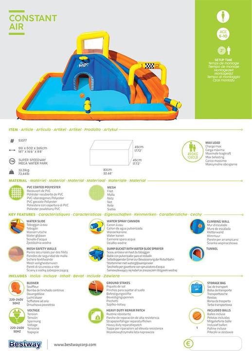 Immagine prodotto Bestway Super Speedway Mega Water Park