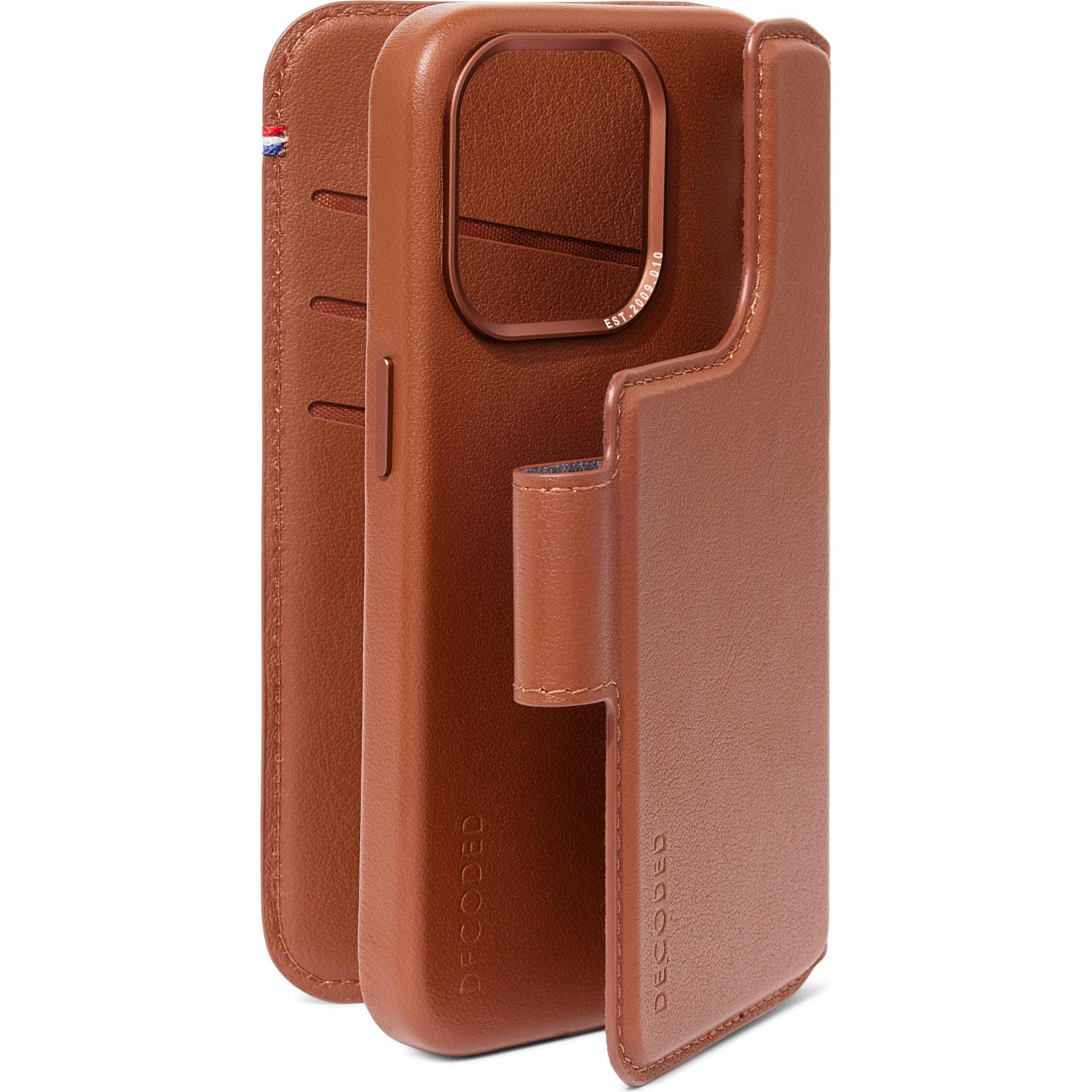 Decoded Detachable MagSafe Leather Wallet (Apple iPhone 15 Pro), Smartphone Hülle, Braun