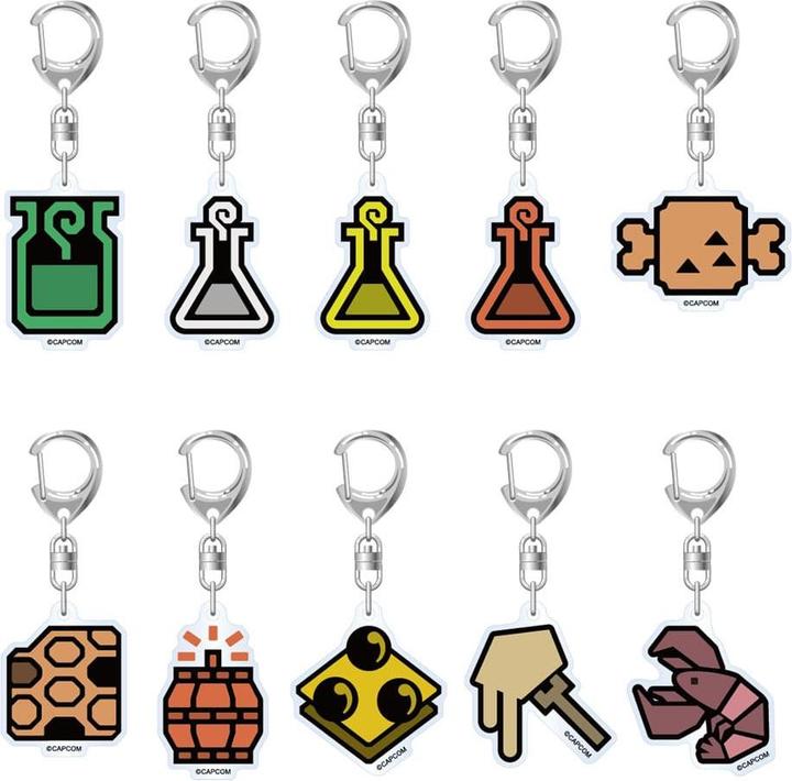 Actual product image Capcom Monster Hunter Wilds Acryl Keychains Item Icon 6 cm Assortment (10)