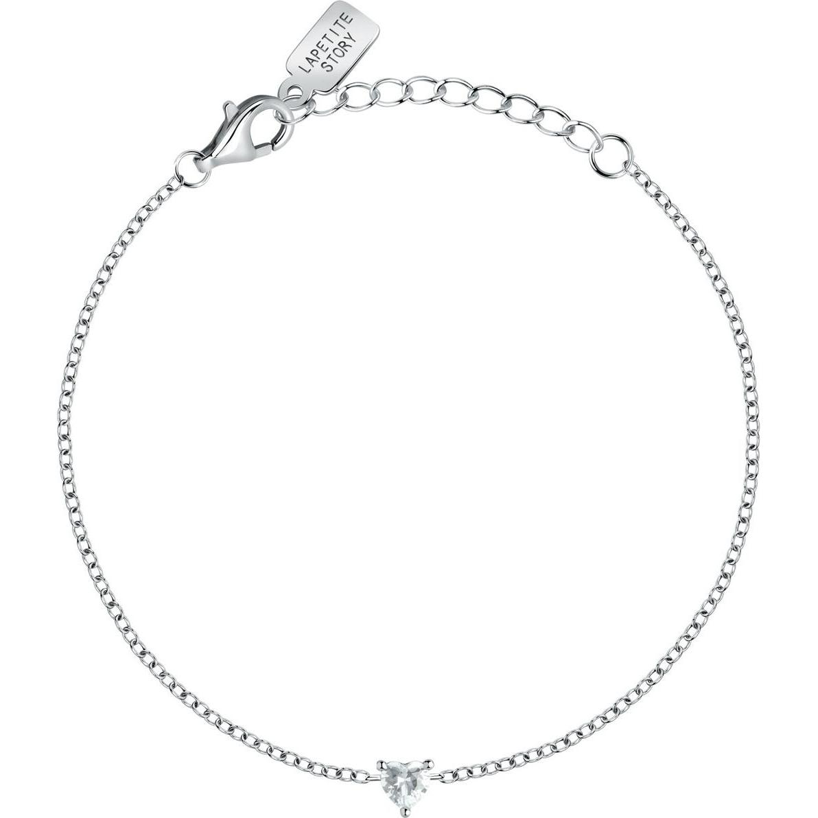 La Petite Story, Armschmuck, Delicate silver bracelet with clear zircon Silver LPS05AWV08, (16 cm, 925er Silber)