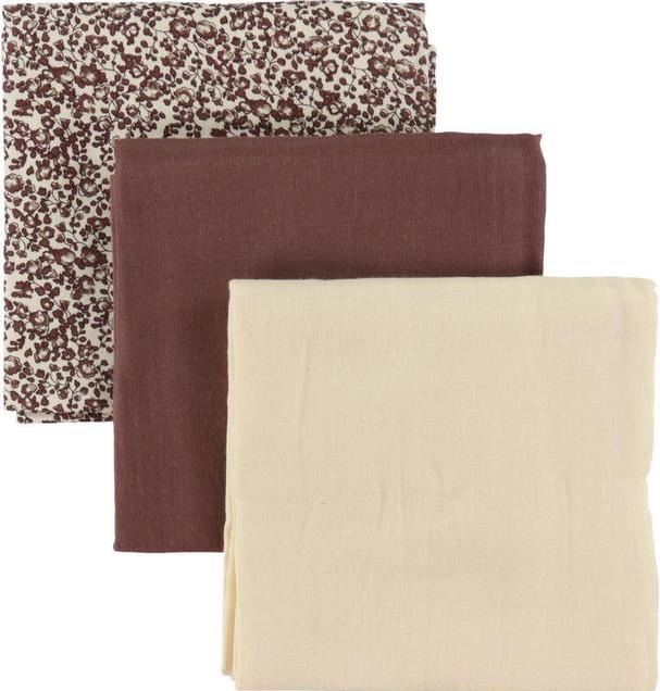 Actual product image That's mine Bora muslin cloth 3-pack Flores red