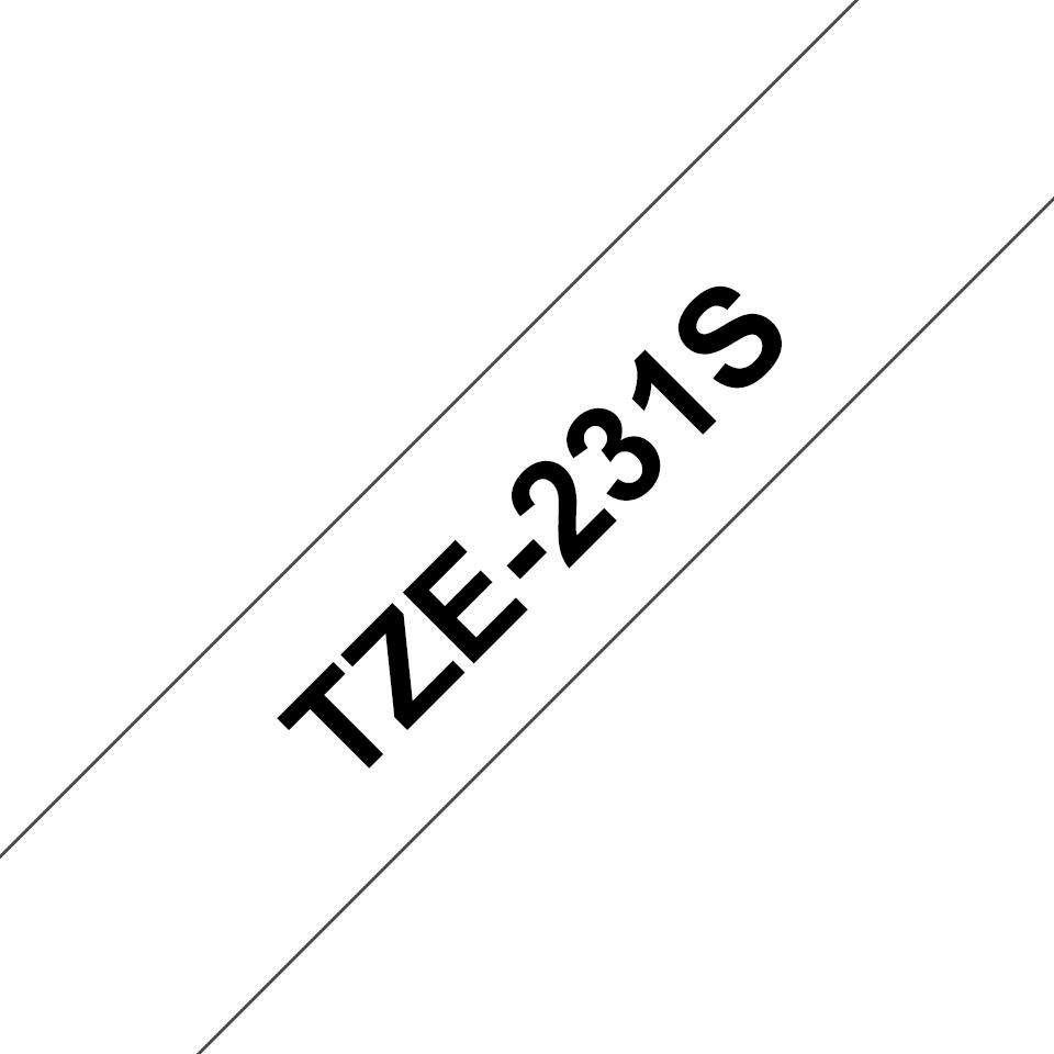 Brother, Nastro di marcatura, Tze-231S Label-Making Tape (1.20 cm, Bianco, Nero)