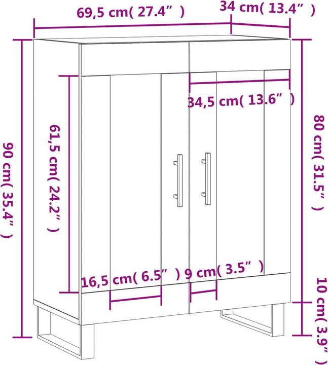 Image du produit vidaXL Uirko (69.50 x 34 x 90 cm)