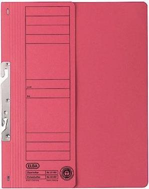 Productafbeelding Elba Kartonnen inhaakmap, rood, commercieel nieten, halve voorkant, verpakt per 50 stuks. (A4, 50 x)