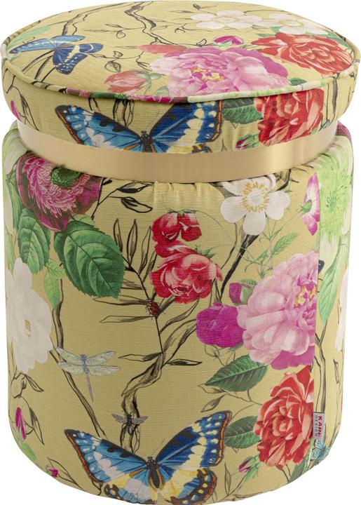 Kare Design Hocker Flower Fever Gelb Ø39cm