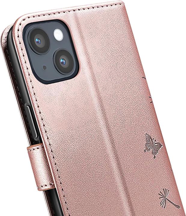 Image du produit Zanaé Wallet Etui iPhone 13/14 Blumen Schmetterling (Apple iPhone 13, Apple iPhone 14)