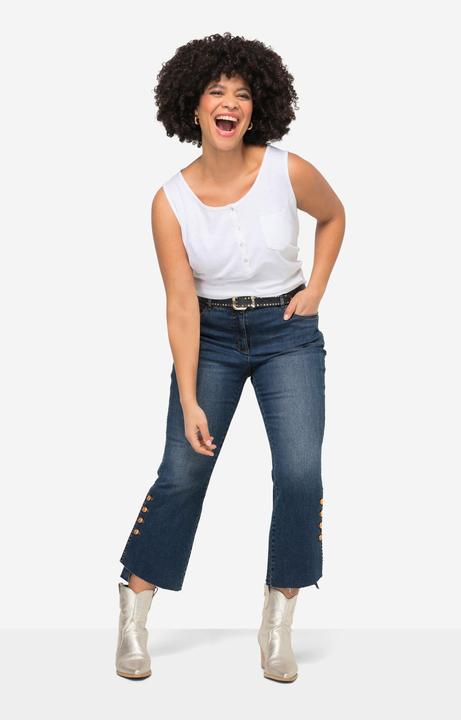 Actual product image Angel of Style Flared 5-Pocket Bootcut Jeans with Hem Slits with Golden Buttons (50)