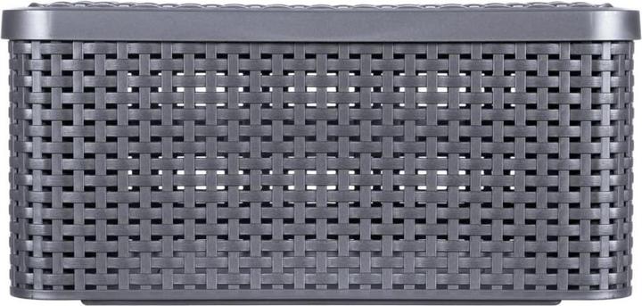Image du produit Curver Basket with lid Rattan Style M dark gray (40 x 29 x 19 cm, 18 l)