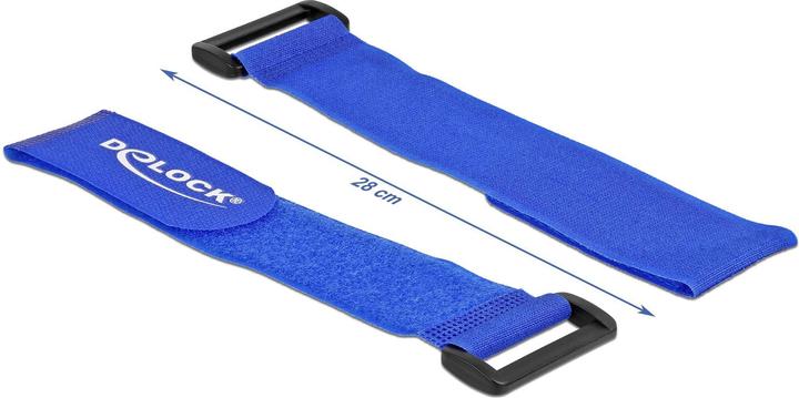 Actual product image Delock Velcro cable tie with loop L 280 x W 38 mm blue 3 pieces (Velcro cable ties, 280 mm, 3 pcs.)