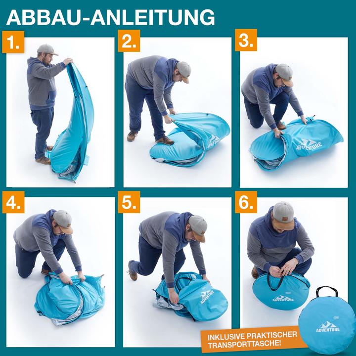 Produktbild Jamb Pop-Up Strandmuschel (Strandzelt + Strandmuschel, 3 kg, 3 Personen)