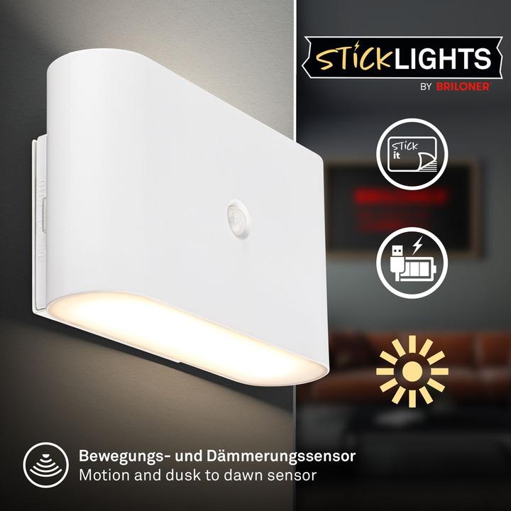Produktbild Briloner CHET LED Akku Wandleuchte mit Sensor - Weiss (280 lm)