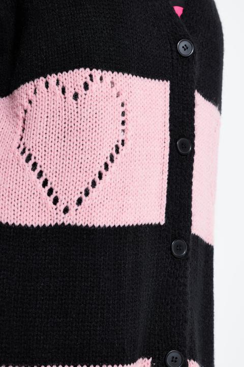 Produktbild Miamoda Strickjacke, Regular Fit, Blockstreifen, Herz-Muster (54)