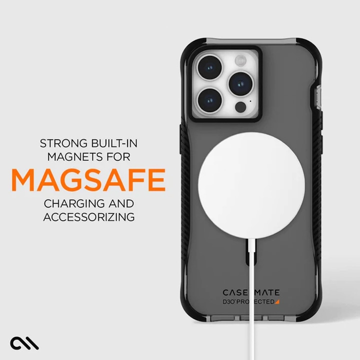 Immagine prodotto Case-Mate Tough Grip Plus D3O MagSafe - Custodia per iPhone 15 Pro Max (nero/fumo) (Apple iPhone 15 Pro Max)