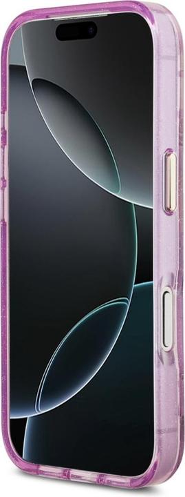 Produktbild Guess Case Magsafe IML Case Glitter Flowers And Triangle With Metal Camera Frame And Buttons For iPh (Apple iPhone 17 Pro Max)