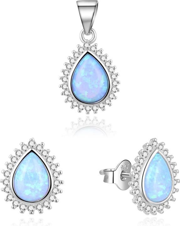 Produktbild Beneto Charming jewelry set with blue opals AGSET231L (pendant, earrings)