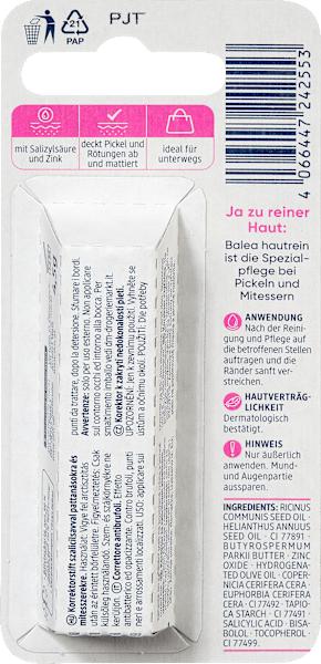 Valeurs nutritives et ingrédients dm Balea Crayon correcteur Peau nette Boutons (20)