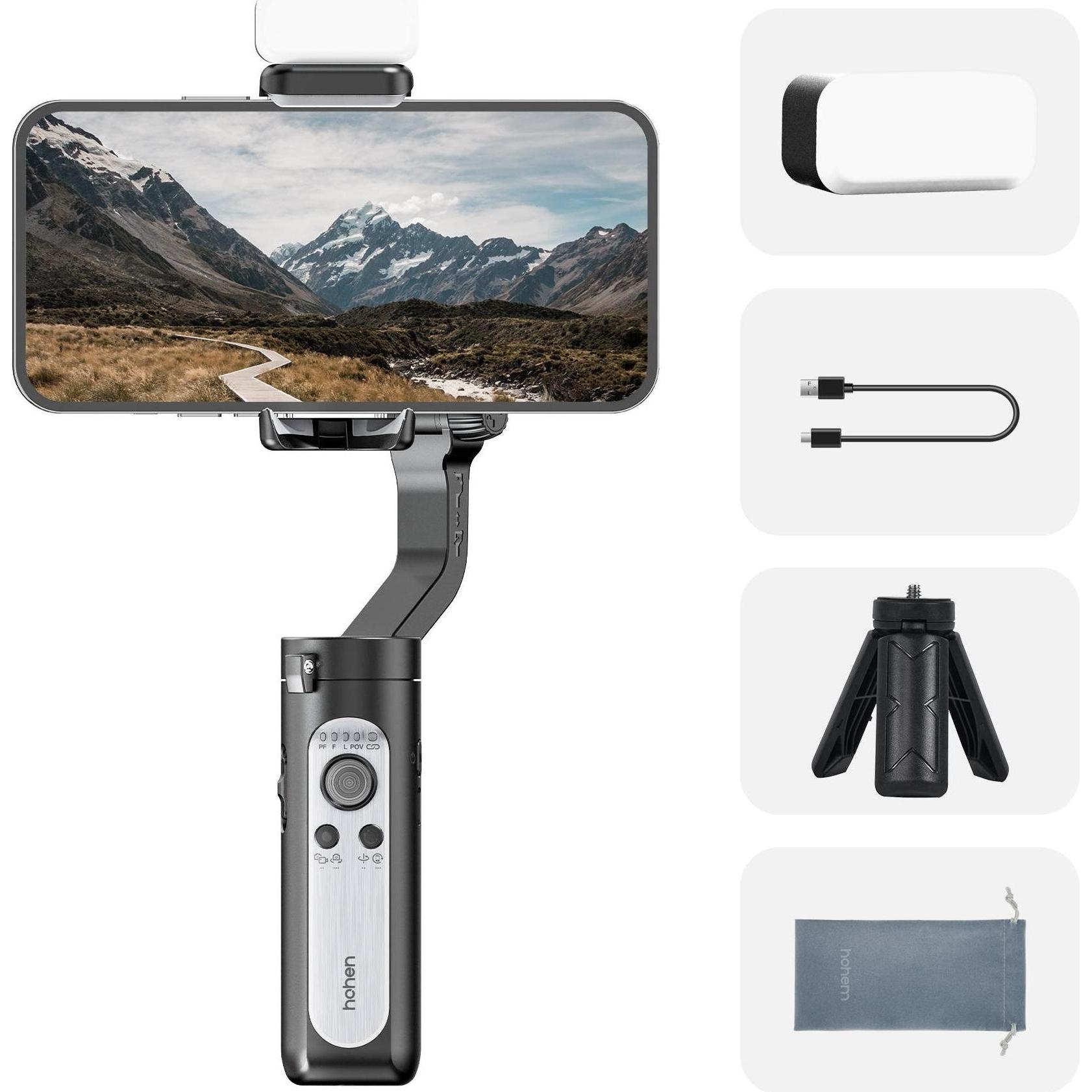Hohem iSteady XE Kit (Smartphone, 0.28 kg), Gimbal, Schwarz
