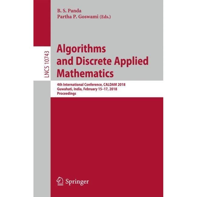 Algorithms and Discrete Applied Mathematics, Fachbücher von Partha P. Goswami, B. S. Panda