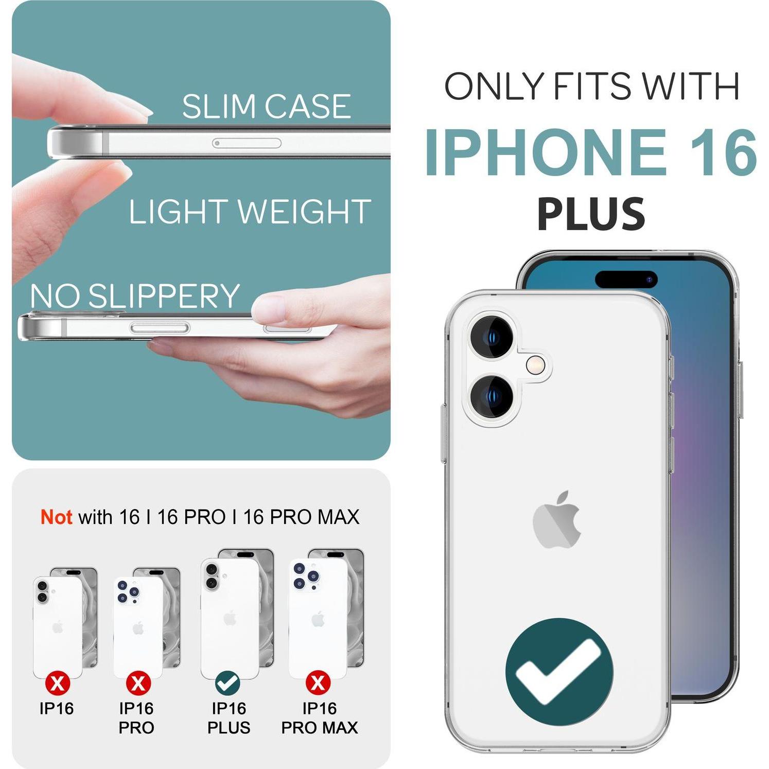 Thumbnail - Nalia Klare 360 Grad Hülle (Apple iPhone 16 Plus), Smartphone Hülle, Transparent