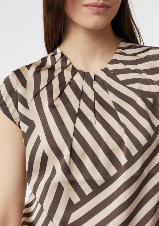 Produktbild Comma Bluse Satinbluse mit Raffung und All-over-Print (42)